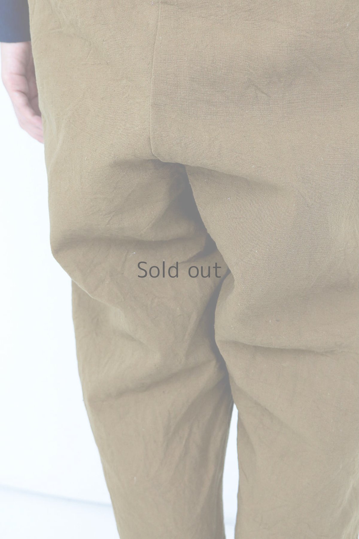 画像8: 【ササキチホ】アンティークリネン×染め　シンプルテーパードパンツ（茶色） (8)