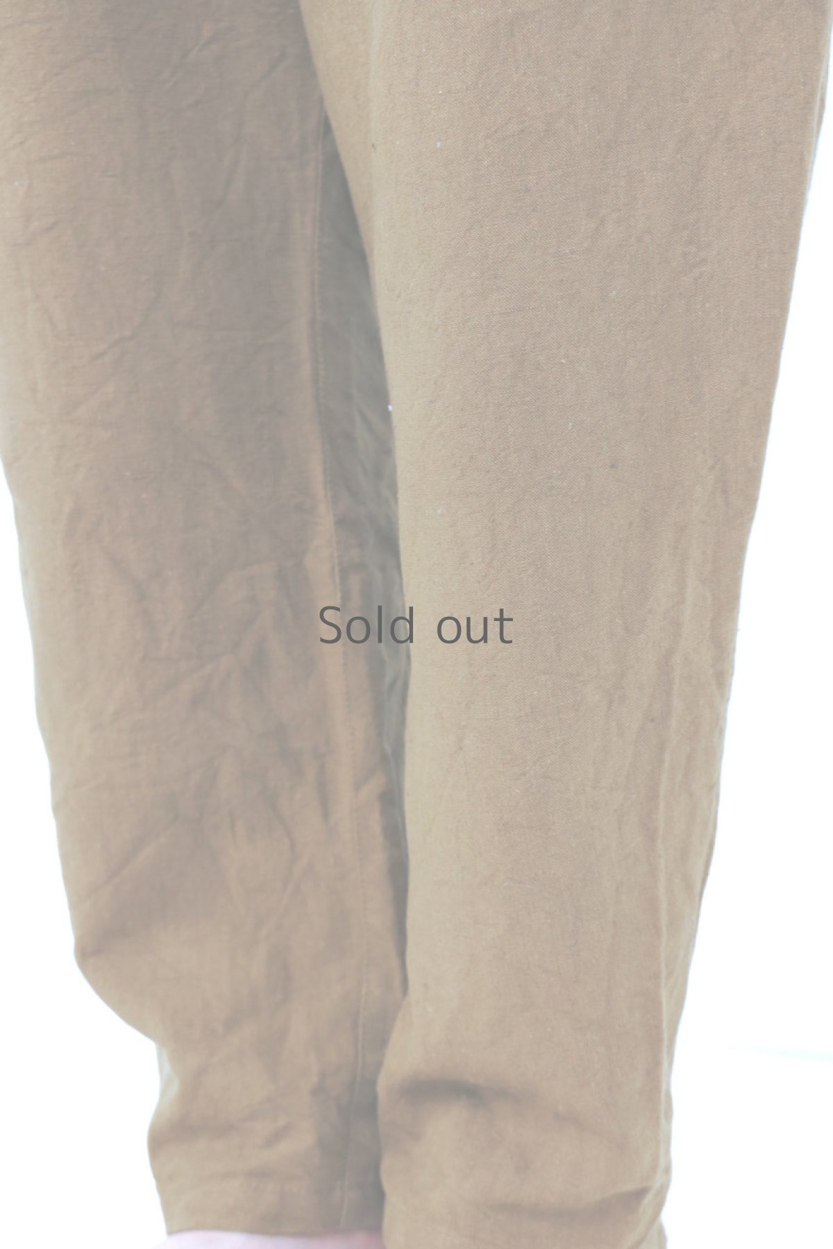 画像6: 【ササキチホ】アンティークリネン×染め　シンプルテーパードパンツ（茶色） (6)