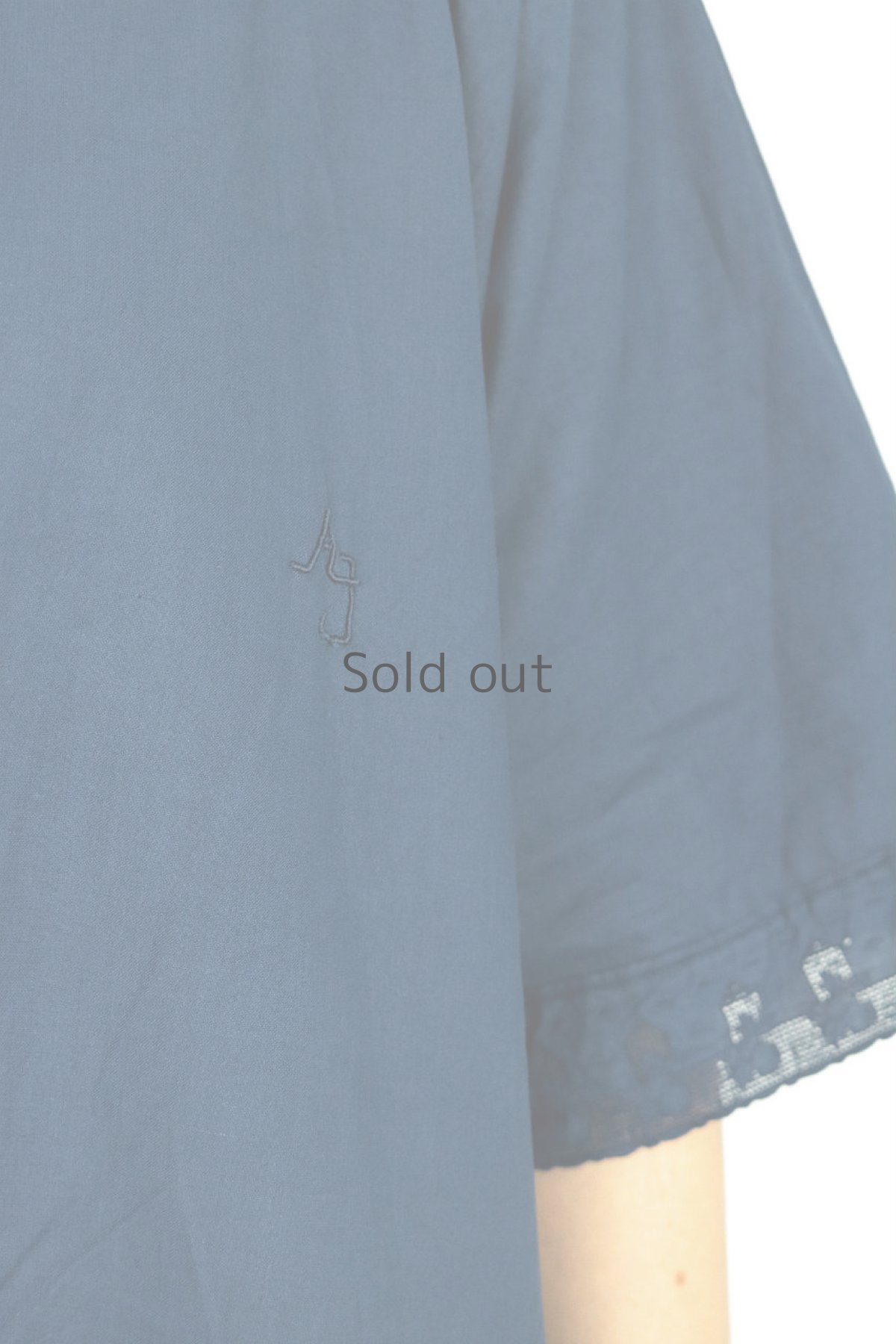 画像10: 【フランス】アンティークコットン×染め　ドルマンスリーブワンピース（青藍色） (10)