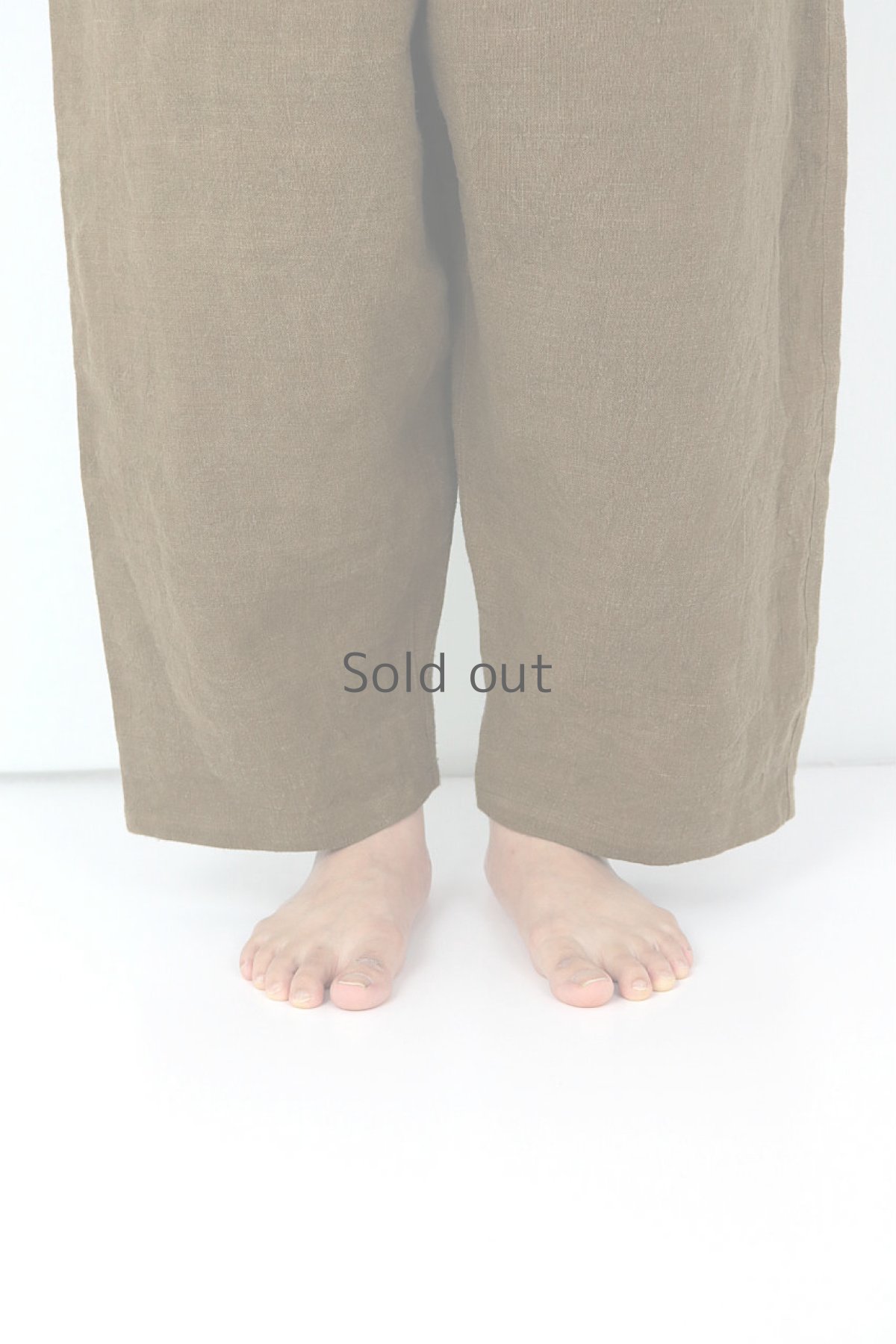 画像6: 【ササキチホ】アンティークリネン×染め　少し太めのもんぺ（茶色） (6)