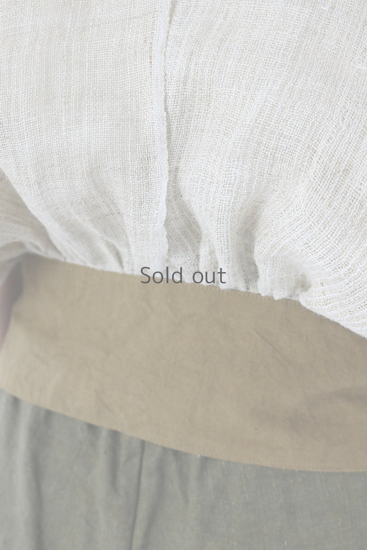 画像15: 【ササキチホ】古布　蚊帳のウエストベルト付きカレンシャツ (15)