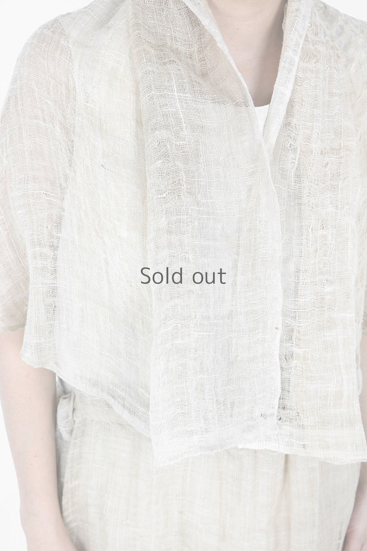 画像5: 【ササキチホ】古布　蚊帳のシースルージャンパースカート (5)