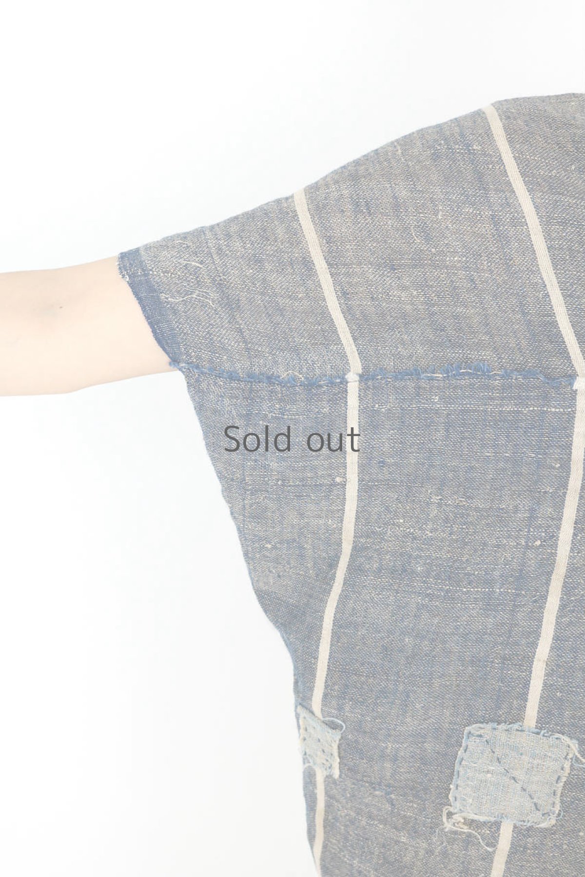 画像12: 【ササキチホ】古布　民族衣装風　トップス（藍とベージュ） (12)