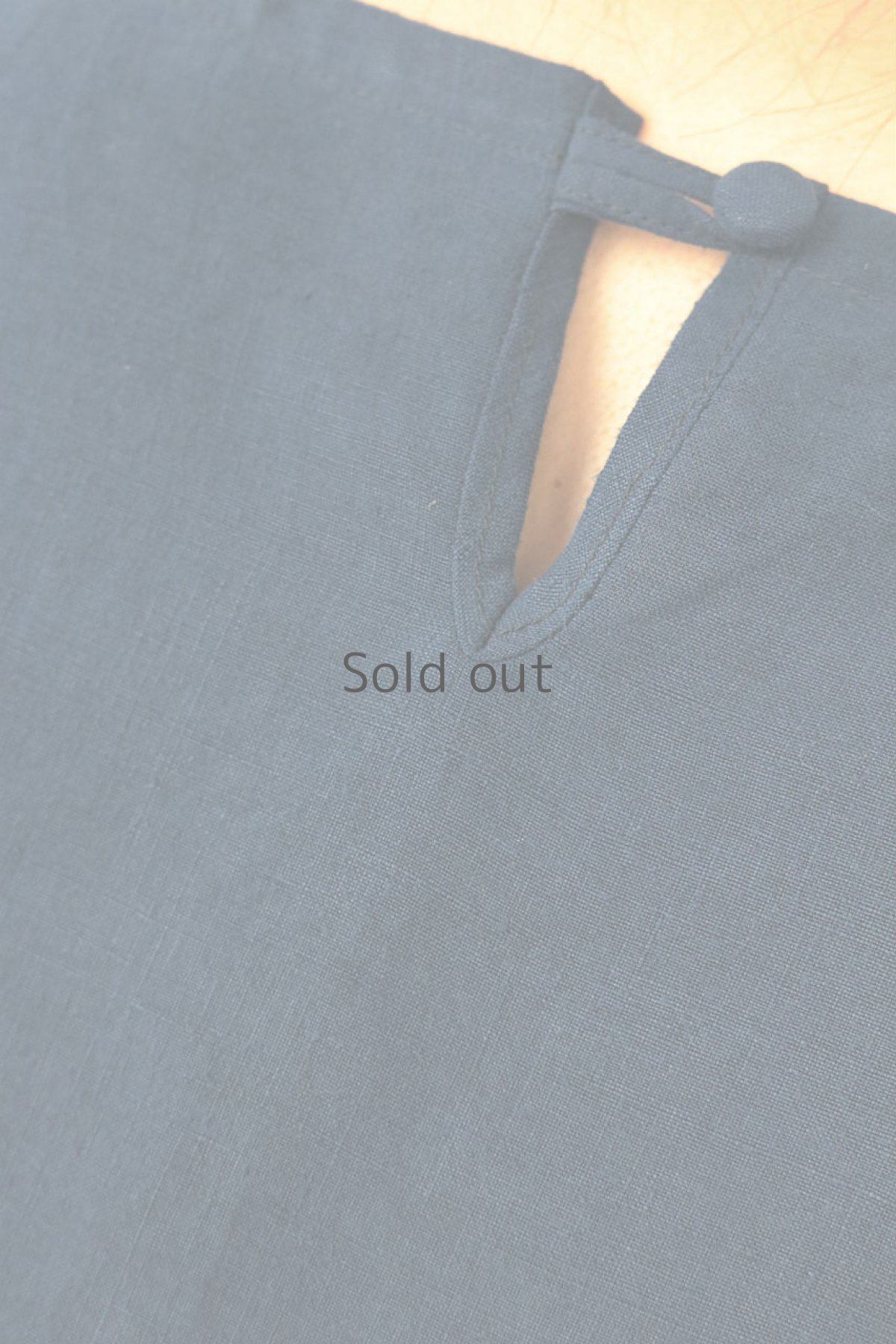 画像9: 【ササキチホ】アンティークリネン×染　バルーン袖ロングカフスブラウス（青藍色） (9)