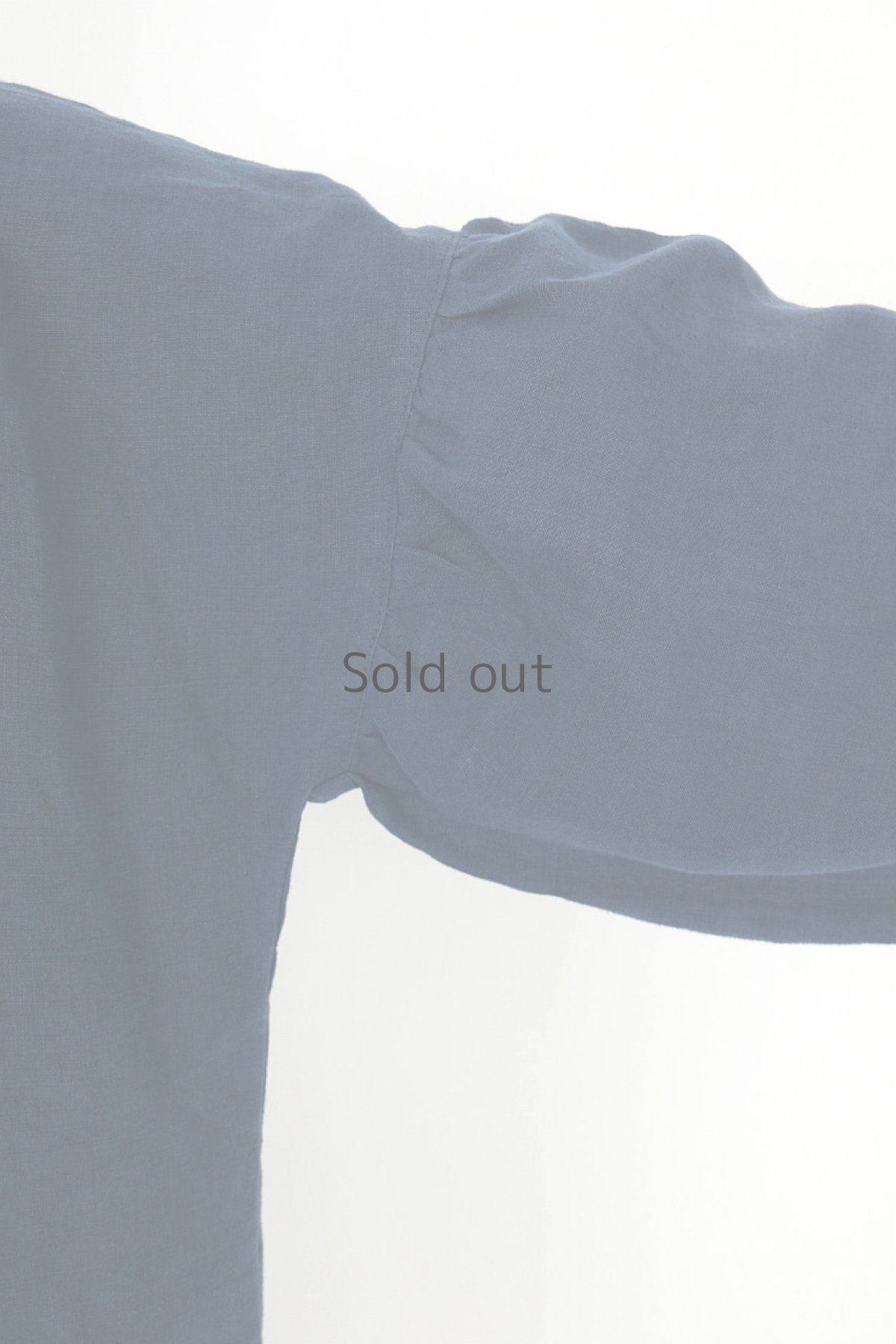 画像7: 【ササキチホ】アンティークリネン×染　バルーン袖ロングカフスブラウス（青藍色） (7)