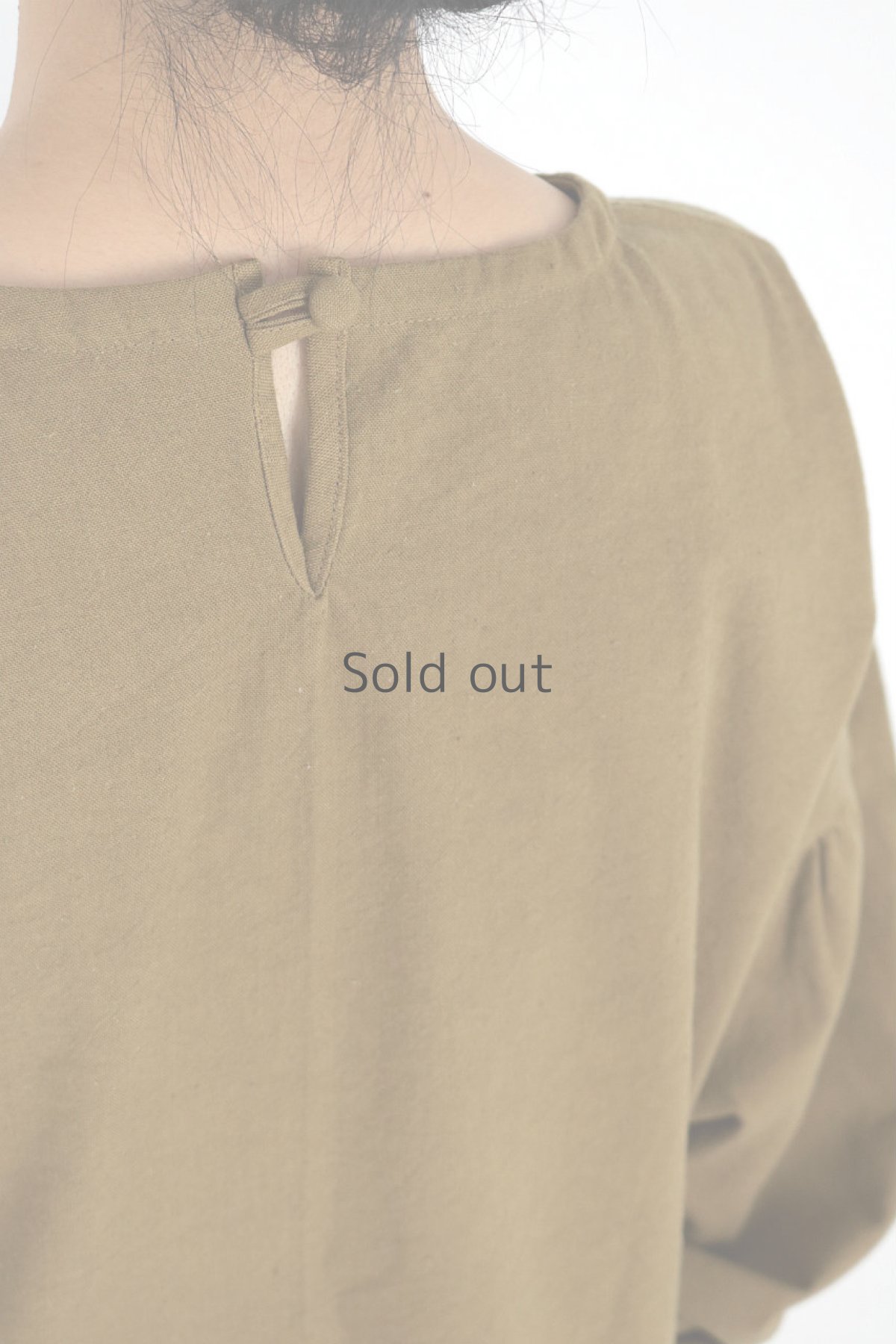 画像9: 【ササキチホ】アンティークリネン×染　バルーン袖ロングカフスブラウス（茶色） (9)