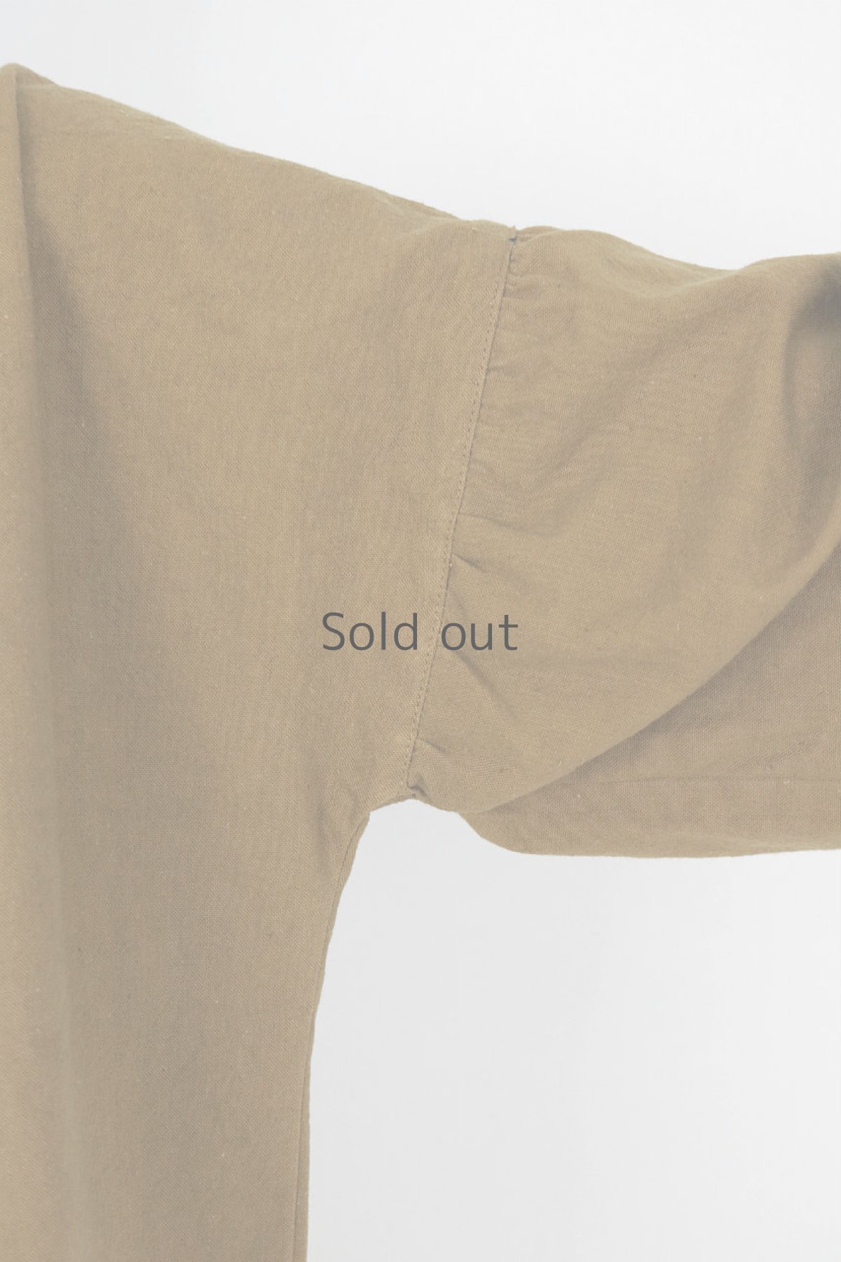 画像6: 【ササキチホ】アンティークリネン×染　バルーン袖ロングカフスブラウス（茶色） (6)