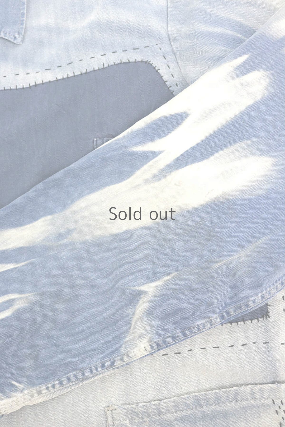 画像8: 【MITSUGU SASAKI】ビンテージリメイク　パッチワーク　ワークジャケット(ブリーチ、色落ち) (8)