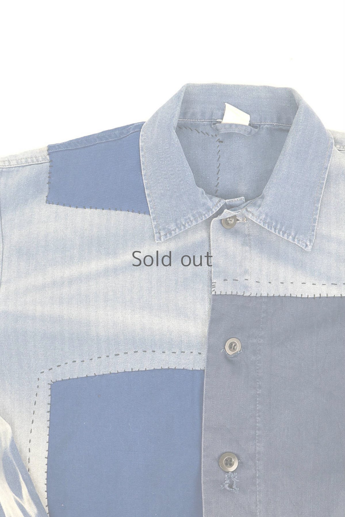 画像3: 【MITSUGU SASAKI】ビンテージリメイク　パッチワーク　ワークジャケット(ブリーチ、色落ち) (3)