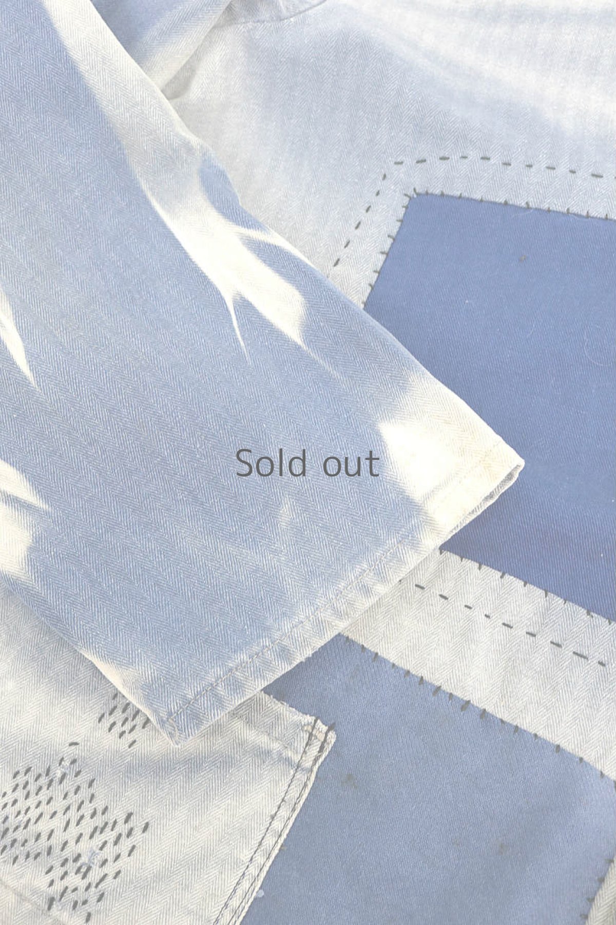 画像10: 【MITSUGU SASAKI】ビンテージリメイク　パッチワーク　ワークジャケット(ブリーチ、色落ち) (10)