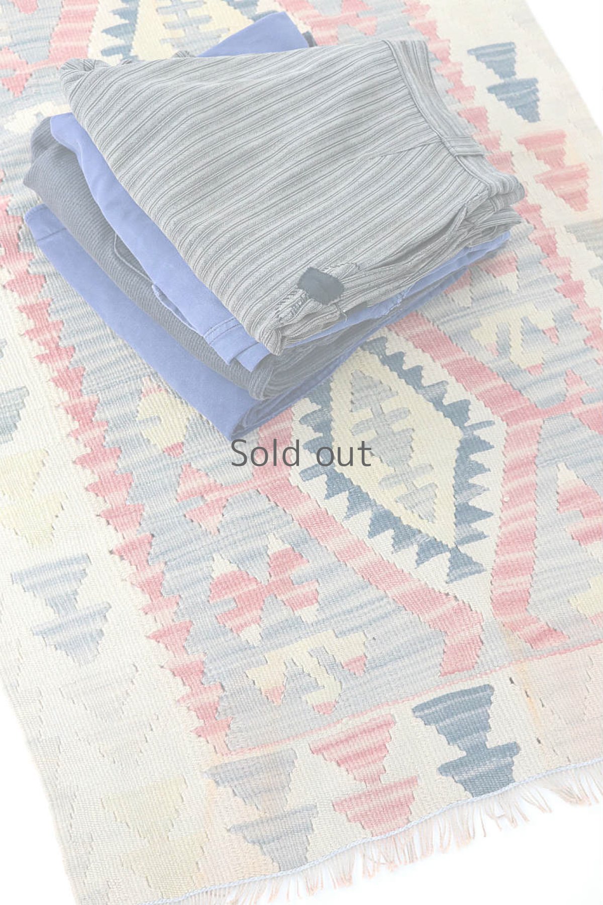 画像3: 【トルコ】オールドキリム（生成り・青・赤） (3)