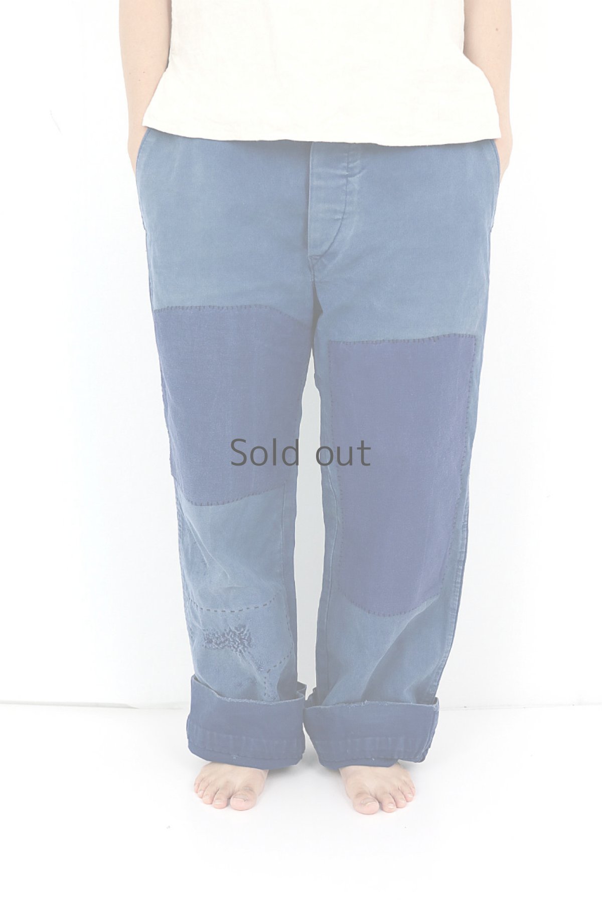 画像12: 【MITSUGU SASAKI】ビンテージ×リメイク　パッチワーク　ワークパンツ(Le LABOUREUR) (12)