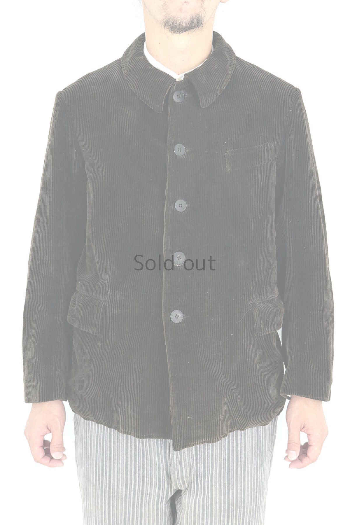 画像12: 【フランス】1950年代頃の太畝コーデュロイ　ファーマーズジャケット（LE MONT ST MICHEL） (12)