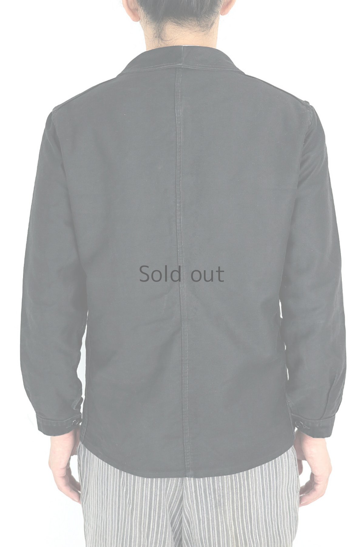 画像14: 【フランス】1950年代頃のブラックモールスキンワークジャケット（Pubure & Peverchere） (14)