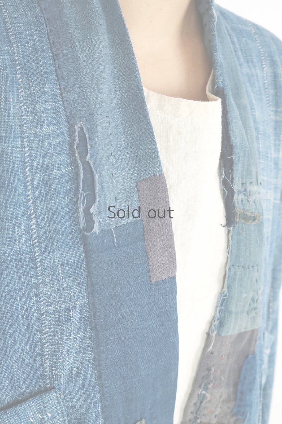 画像5: 【ササキチホ】手織り藍×古布　アフリカンインディゴの羽織ジャケット (5)