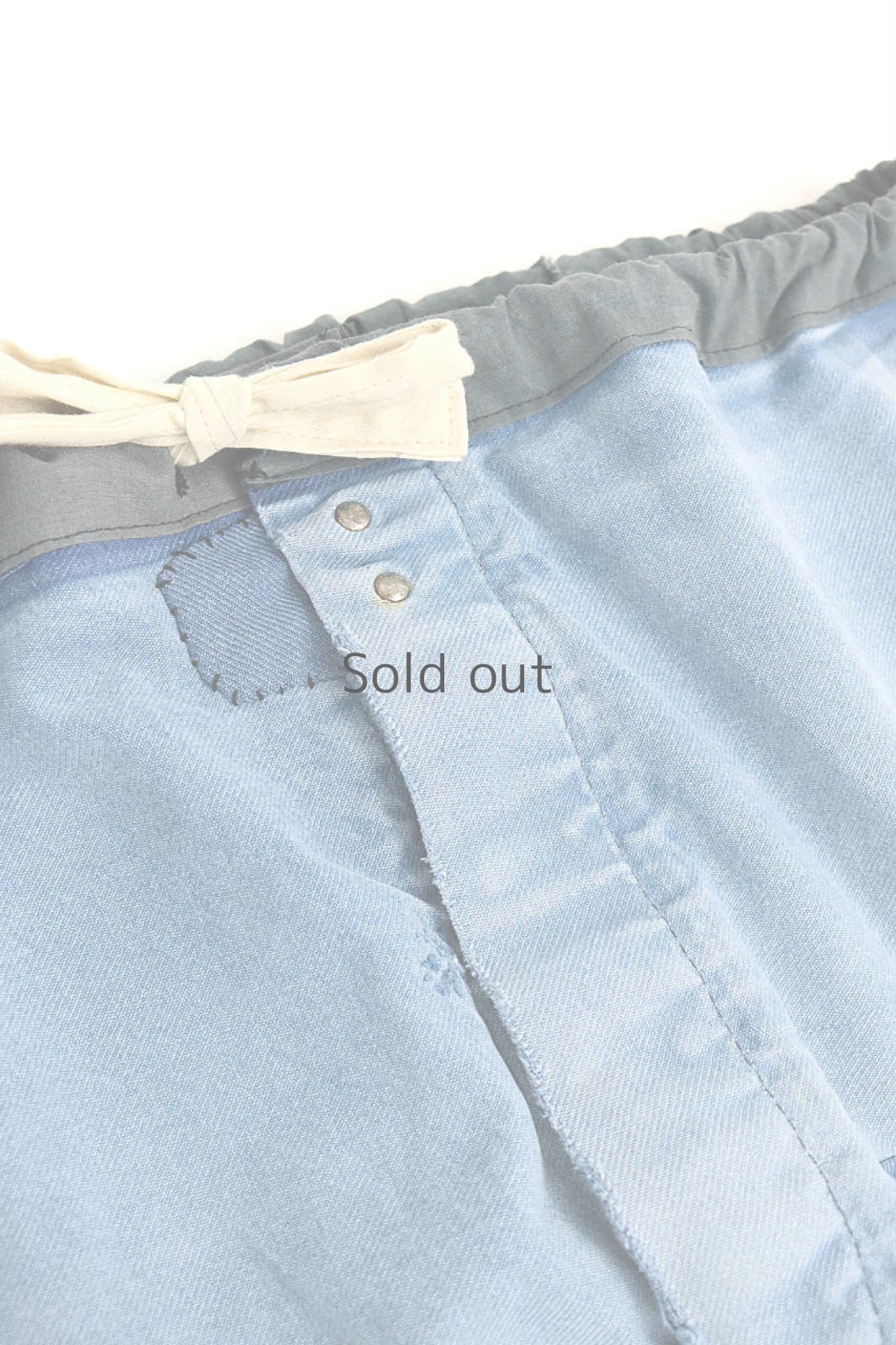 画像3: 【MITSUGU SASAKI】ビンテージ×リメイク　パッチワーク　ワークパンツ(ウエストひも） (3)