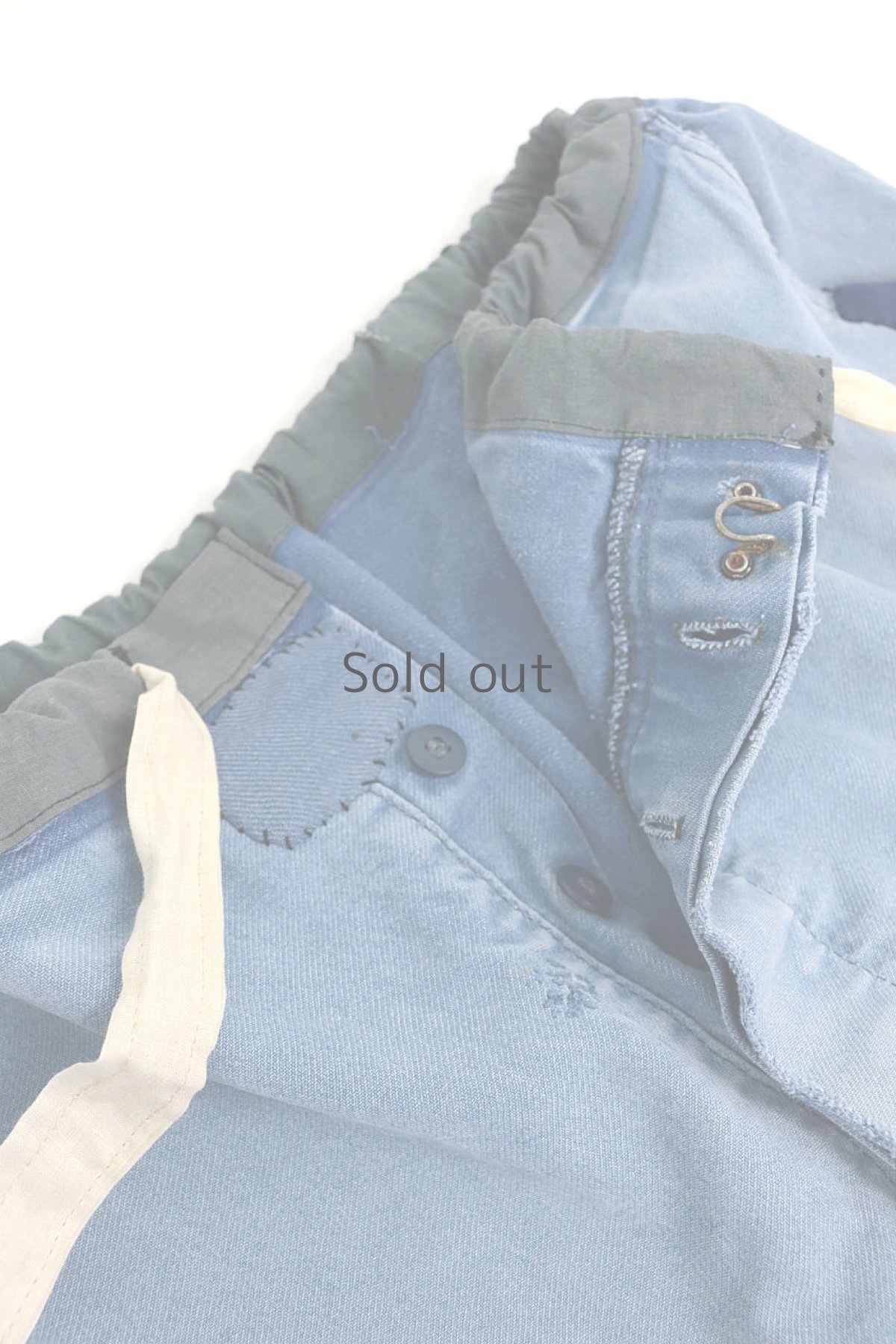 画像10: 【MITSUGU SASAKI】ビンテージ×リメイク　パッチワーク　ワークパンツ(ウエストひも） (10)