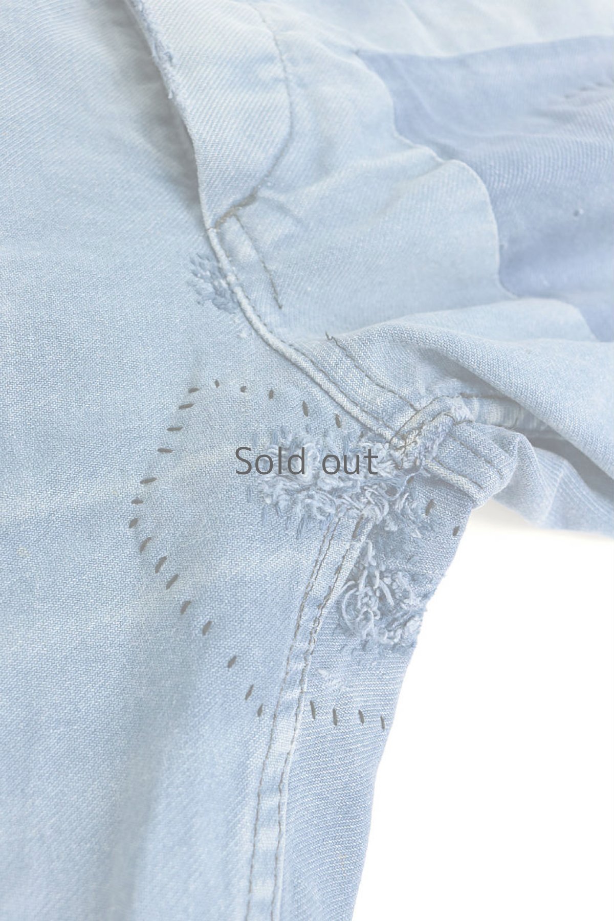 画像9: 【MITSUGU SASAKI】ビンテージ×リメイク　パッチワーク　ワークパンツ(ウエストひも） (9)