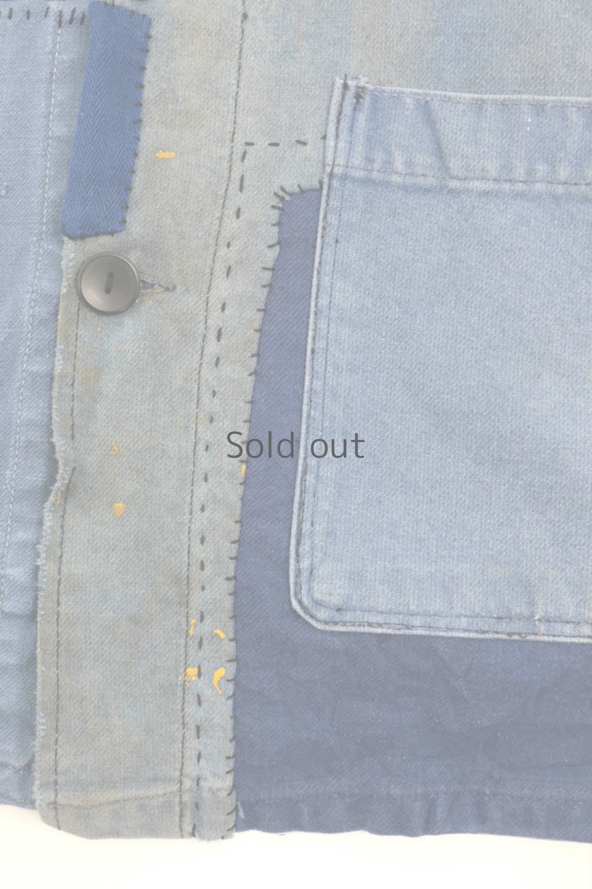 画像6: 【MITSUGU SASAKI】ビンテージリメイク　パッチワーク　ワークジャケット(汚れあり) (6)