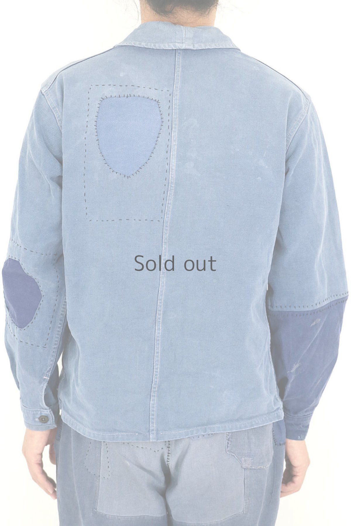 画像15: 【MITSUGU SASAKI】ビンテージリメイク　パッチワーク　ワークジャケット(ペンキ汚れ) (15)