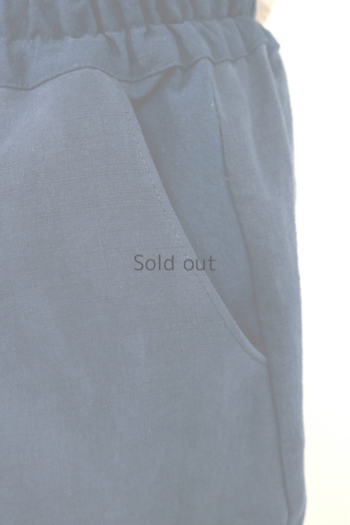 画像5: 【MITSUGU SASAKI】アンティークリネン×染×古布　パッチワーク刺し子スカート（青藍色） (5)