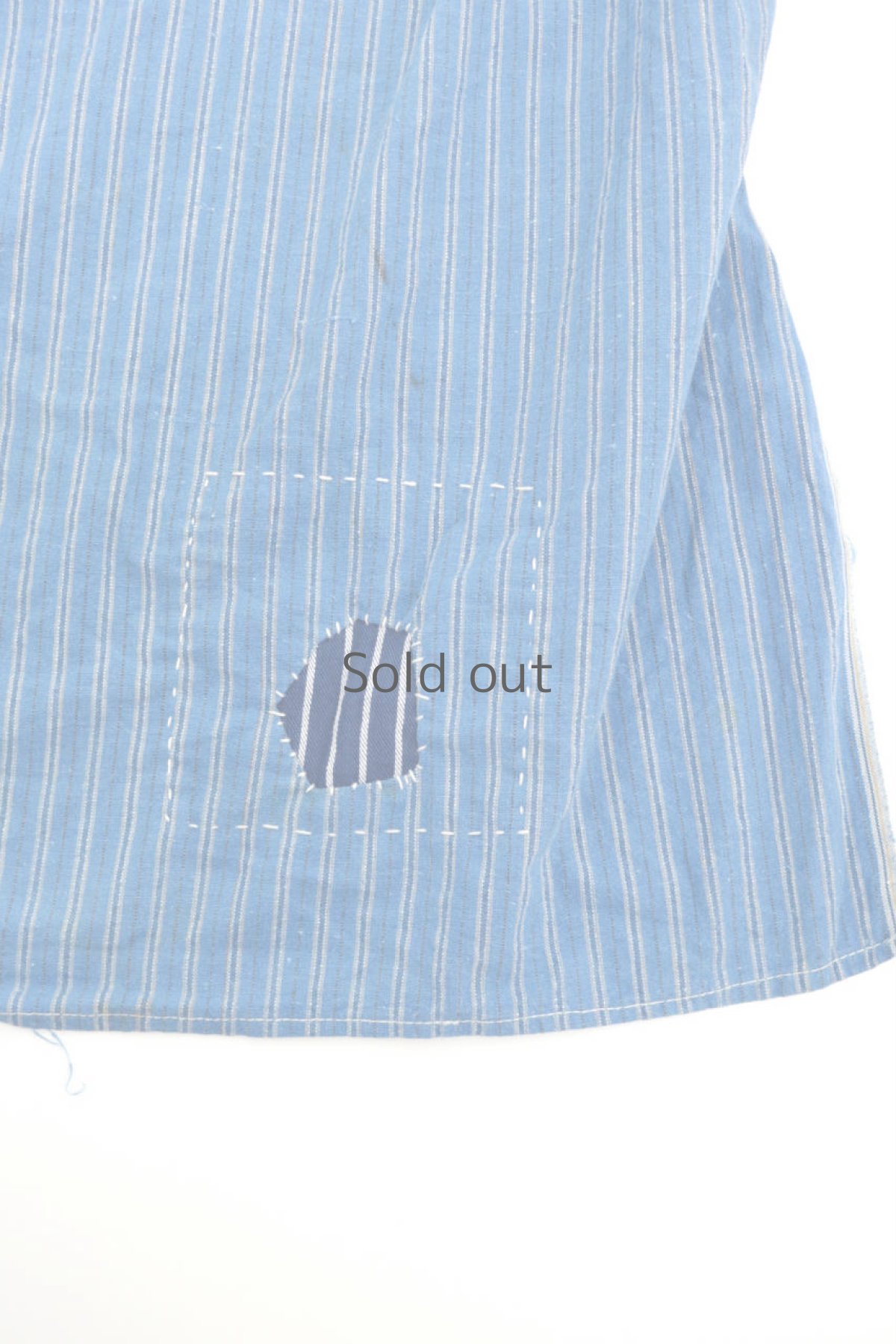 画像12: 【MITSUGU SASAKI】ビンテージリメイク　パッチワーク　ストライプロングシャツ (12)