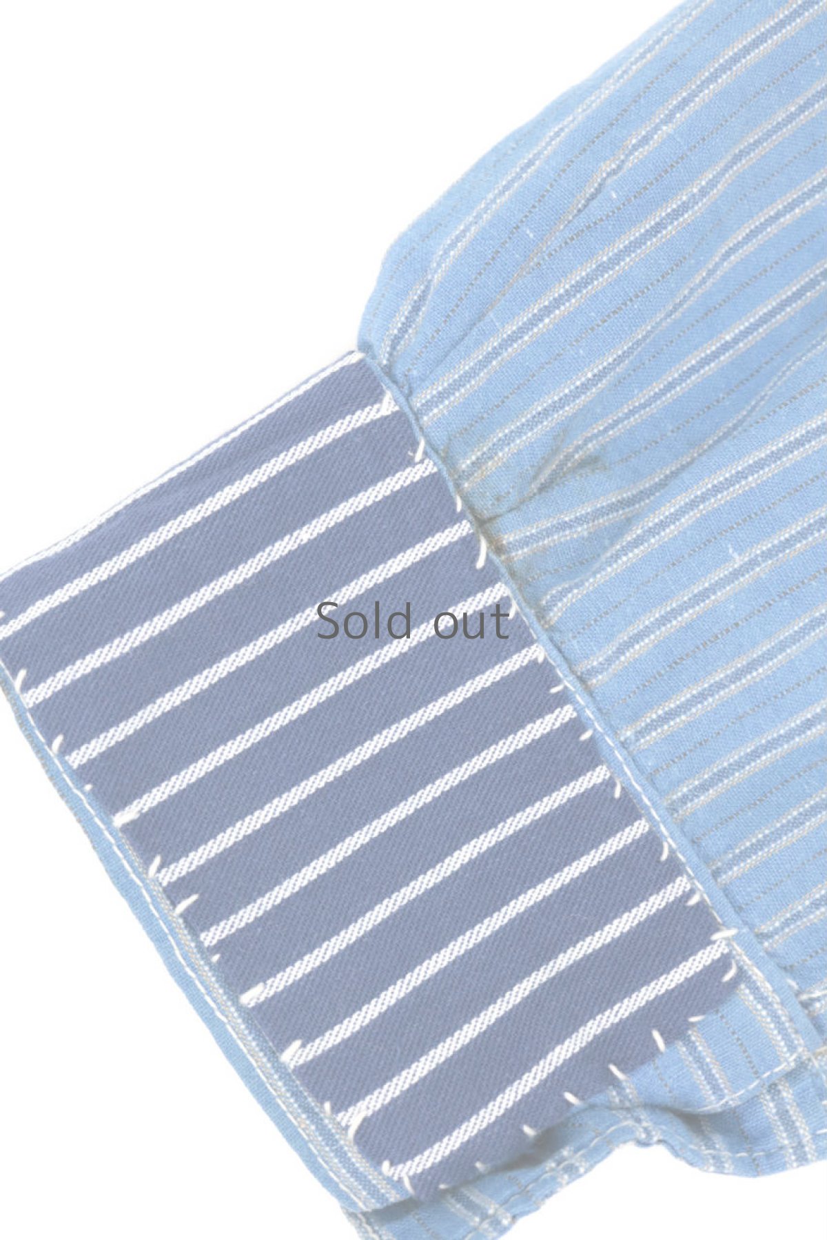 画像9: 【MITSUGU SASAKI】ビンテージリメイク　パッチワーク　ストライプロングシャツ (9)