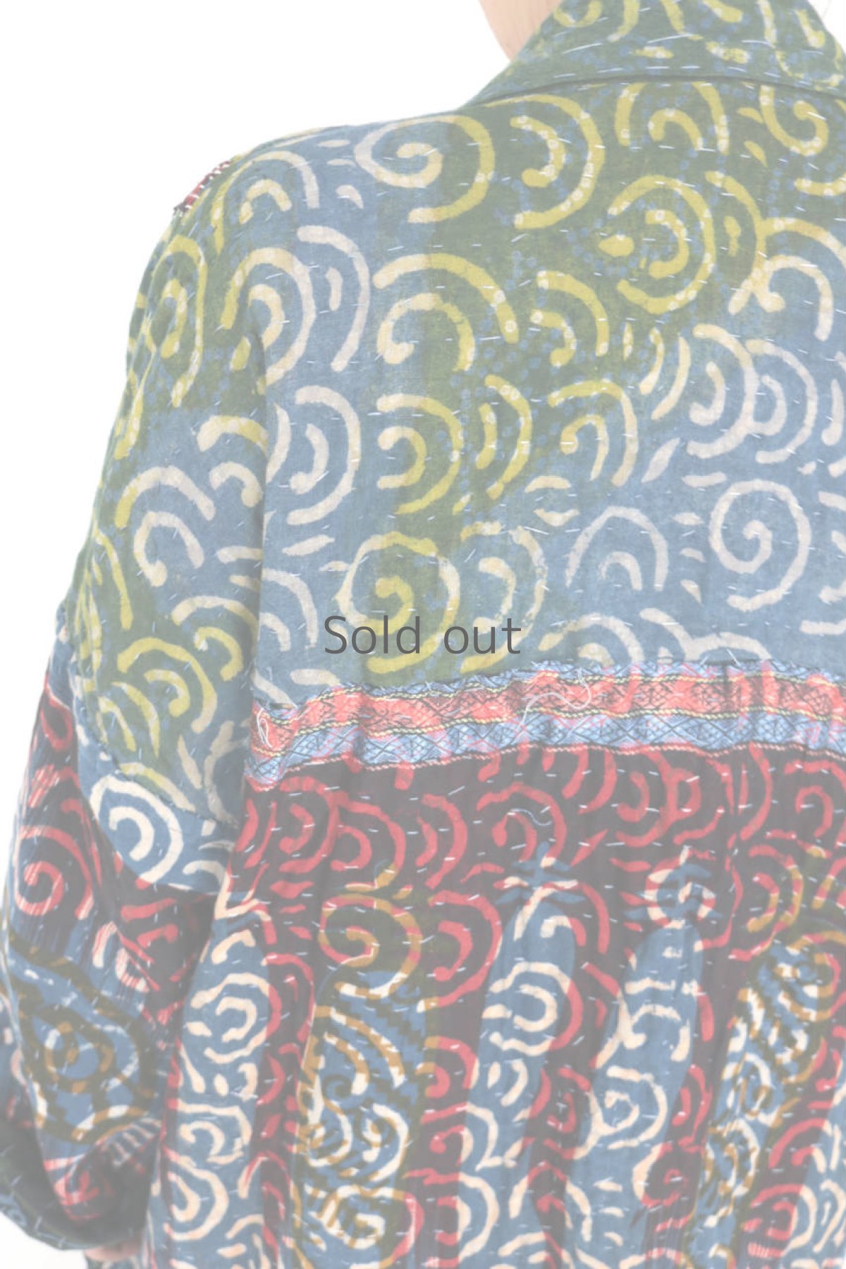 画像14: 【ササキチホ】世界の古布　インドのラリーキルトで作ったロングガウン（リバーシブル） (14)