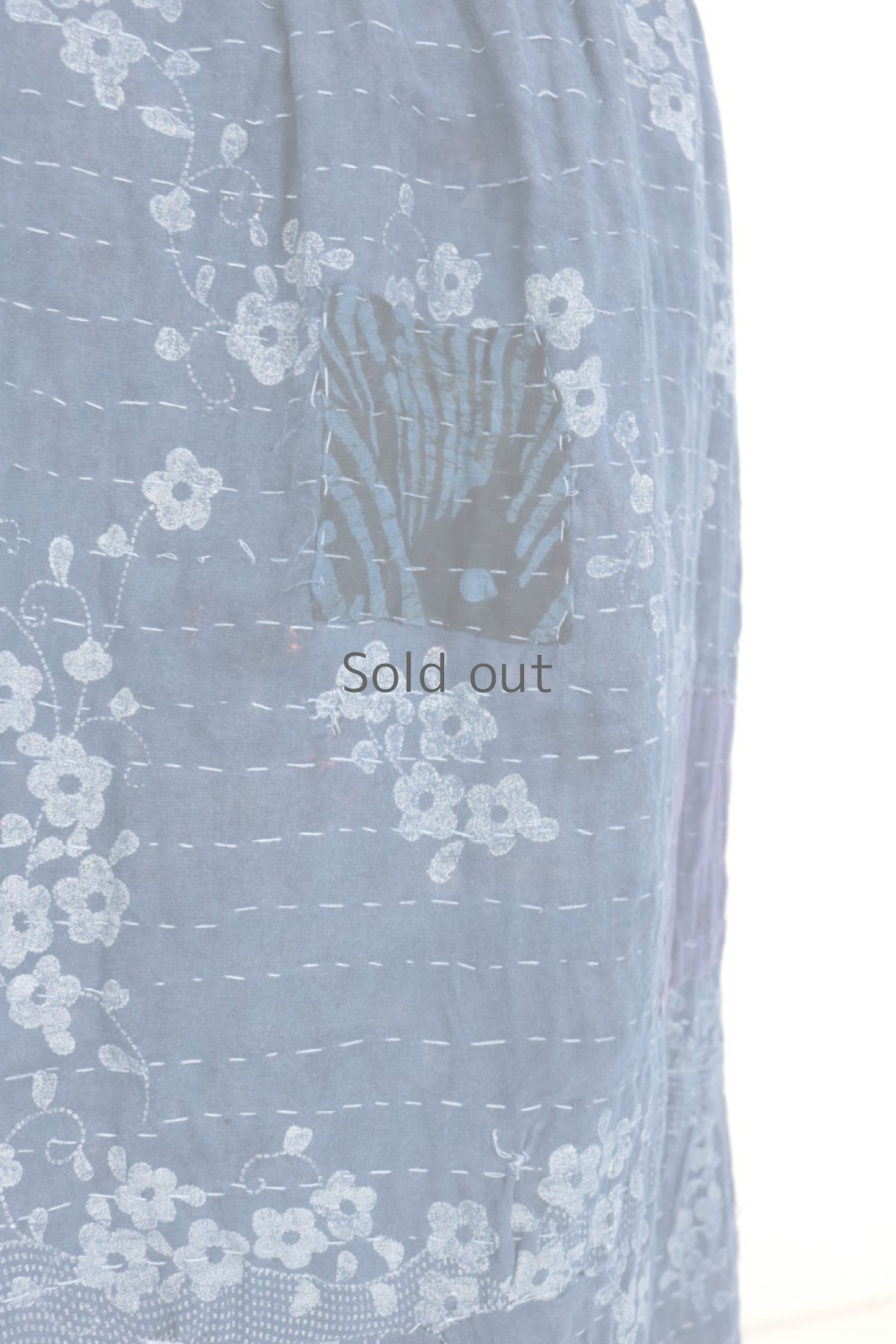 画像14: 【ササキチホ】世界の古布　インドのラリーキルトで作ったスカート（リバーシブル）  (14)