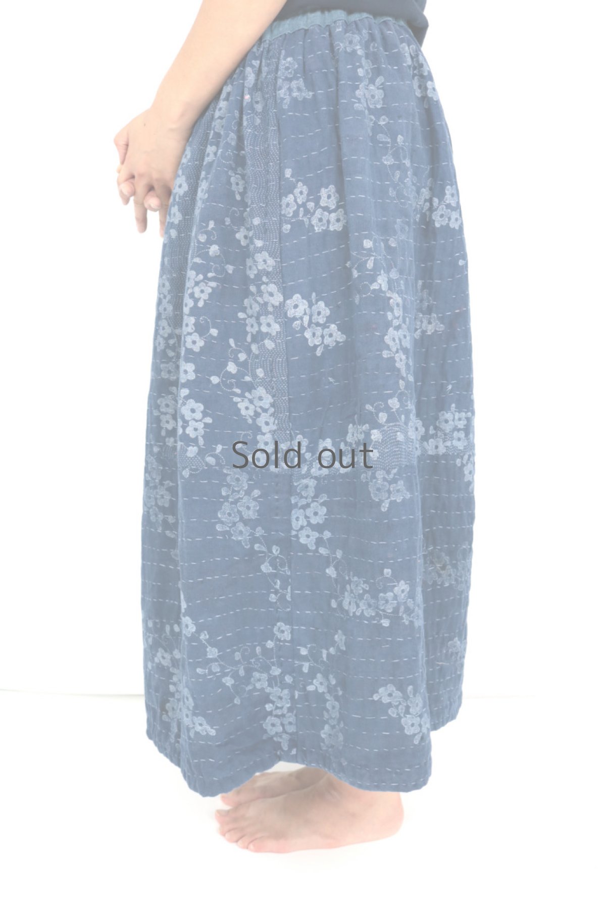 画像9: 【ササキチホ】世界の古布　インドのラリーキルトで作ったスカート（リバーシブル）  (9)