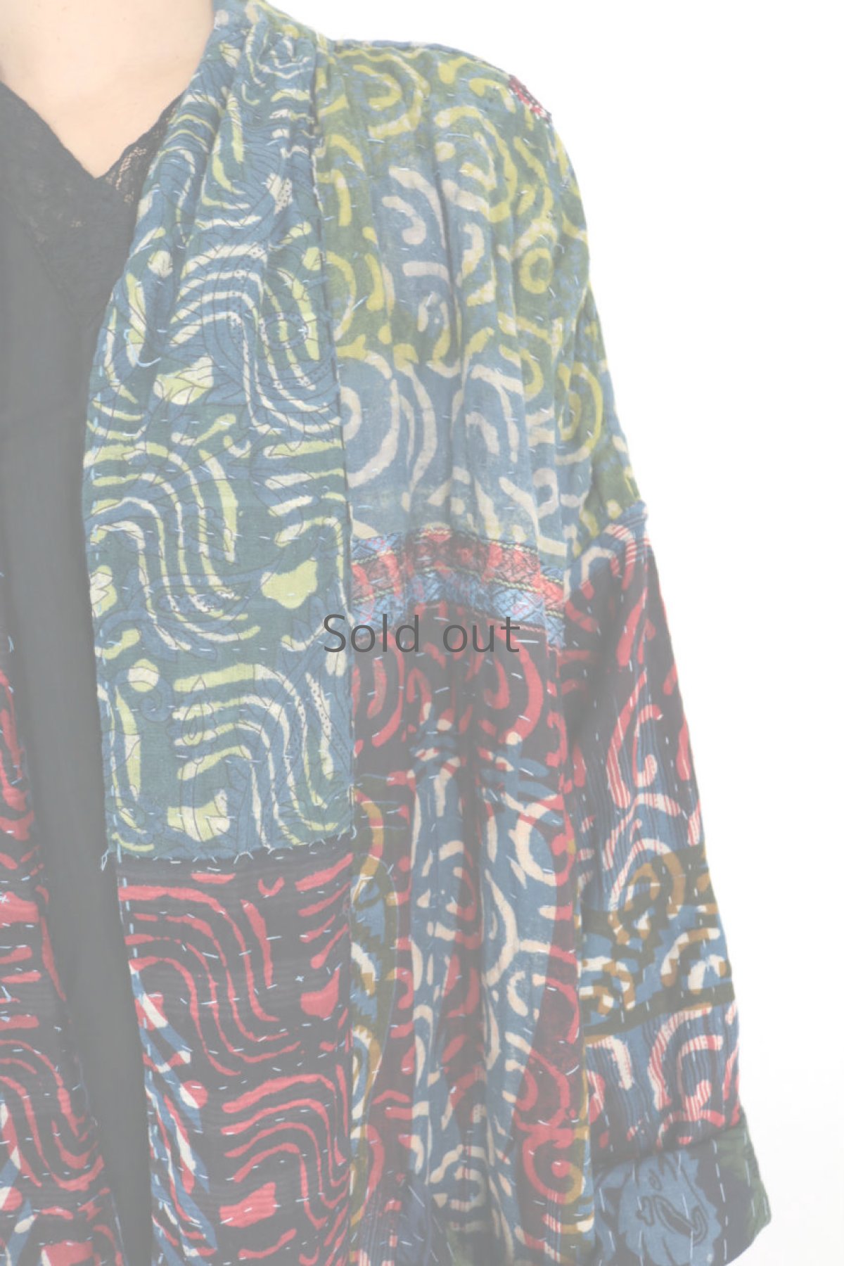 画像9: 【ササキチホ】世界の古布　インドのラリーキルトで作ったロングガウン（リバーシブル） (9)