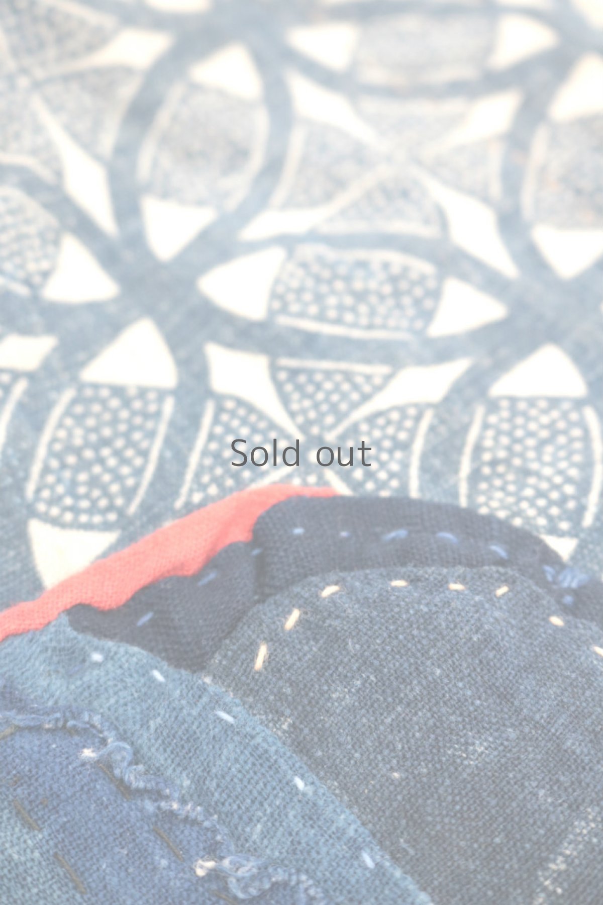 画像8: 【桃雪】藍染襤褸古布　リバーシブル　おおらかよこながバッグ（少しとんがってマス） (8)