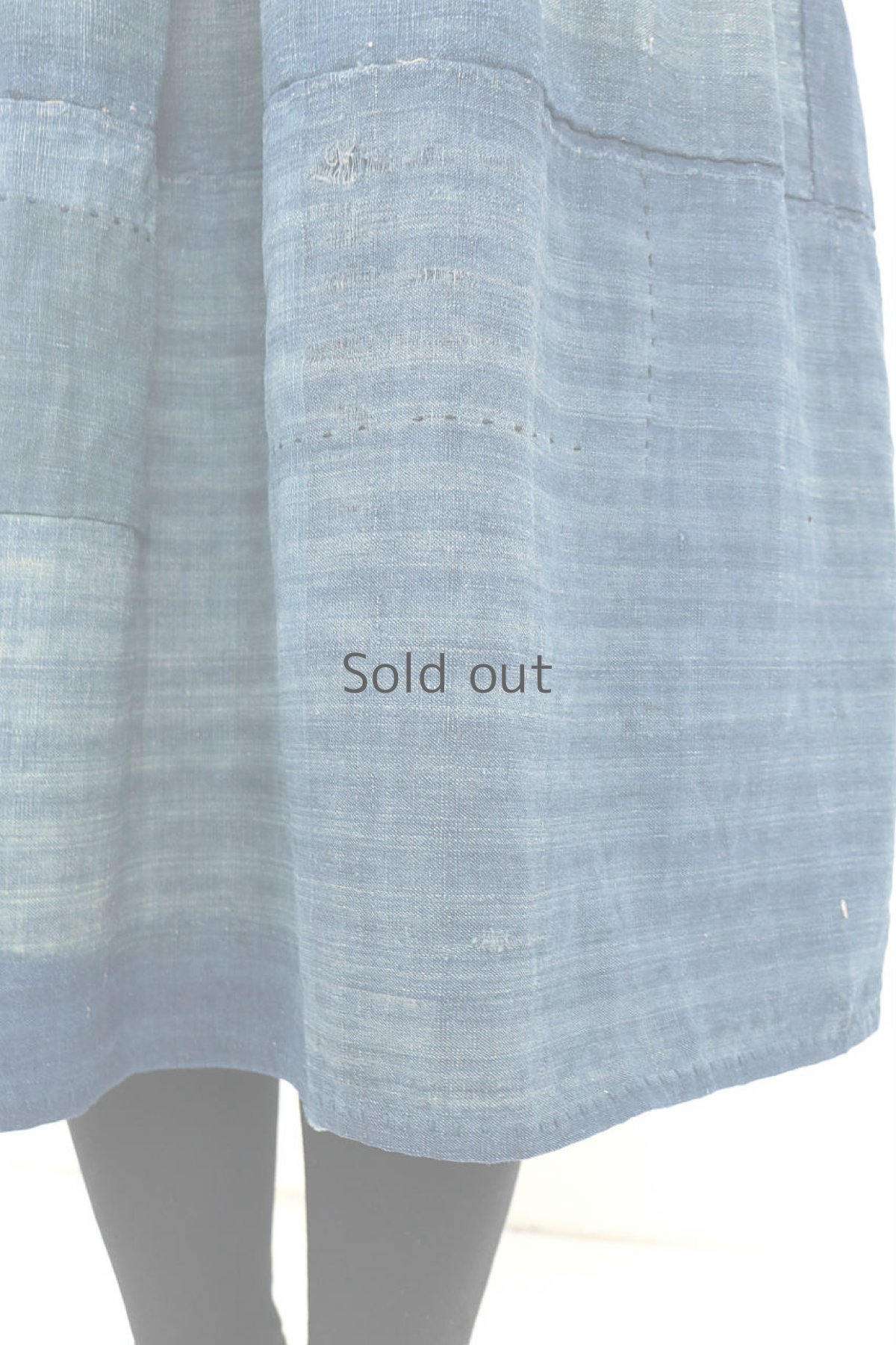 画像12: 【ササキチホ】農婦シリーズ　襤褸の藍染スカート (12)