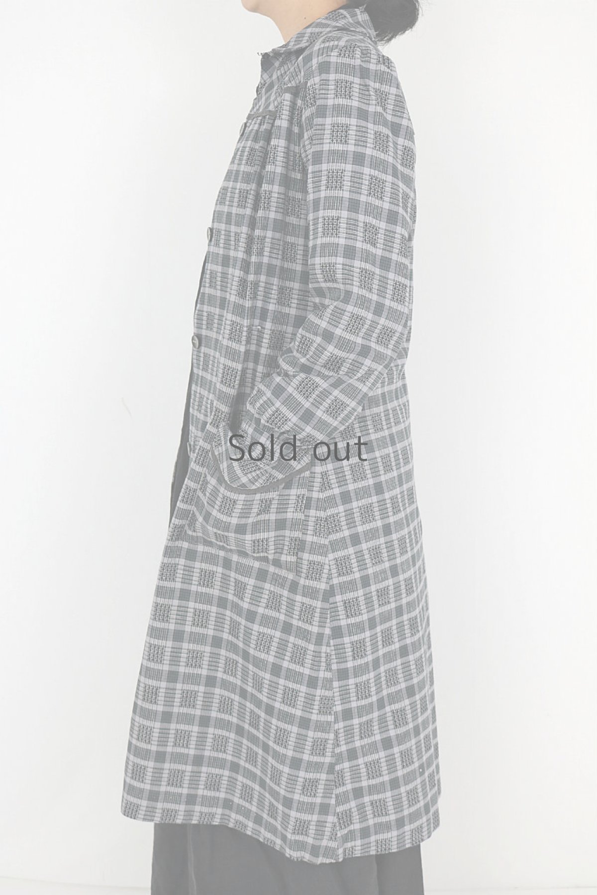 画像4: 【フランス】1950年代頃のグレーチェックワークドレス (4)