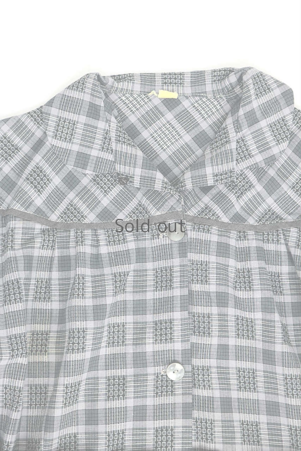 画像7: 【フランス】1950年代頃のグレーチェックワークドレス (7)