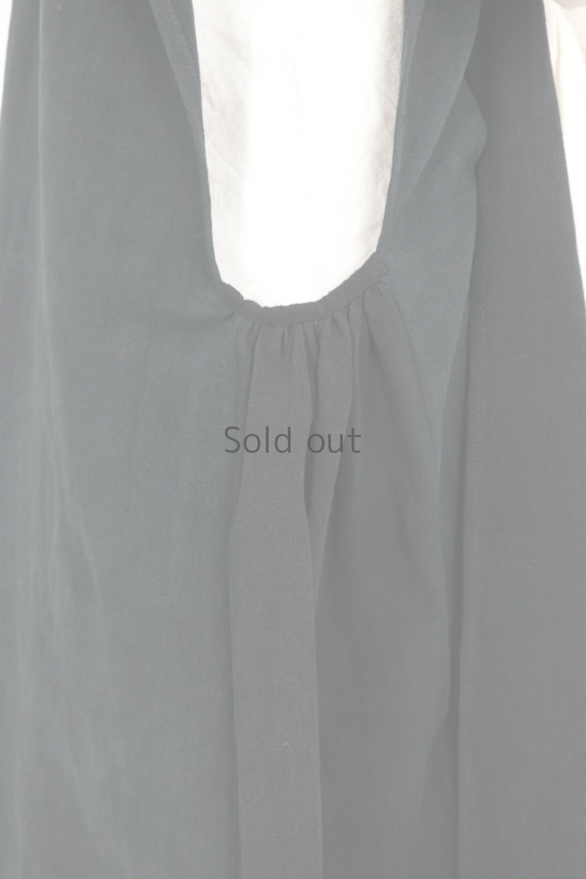 画像9: 【ササキチホ】アンティークリネン×染 ノースリーブガウン(黒) (9)