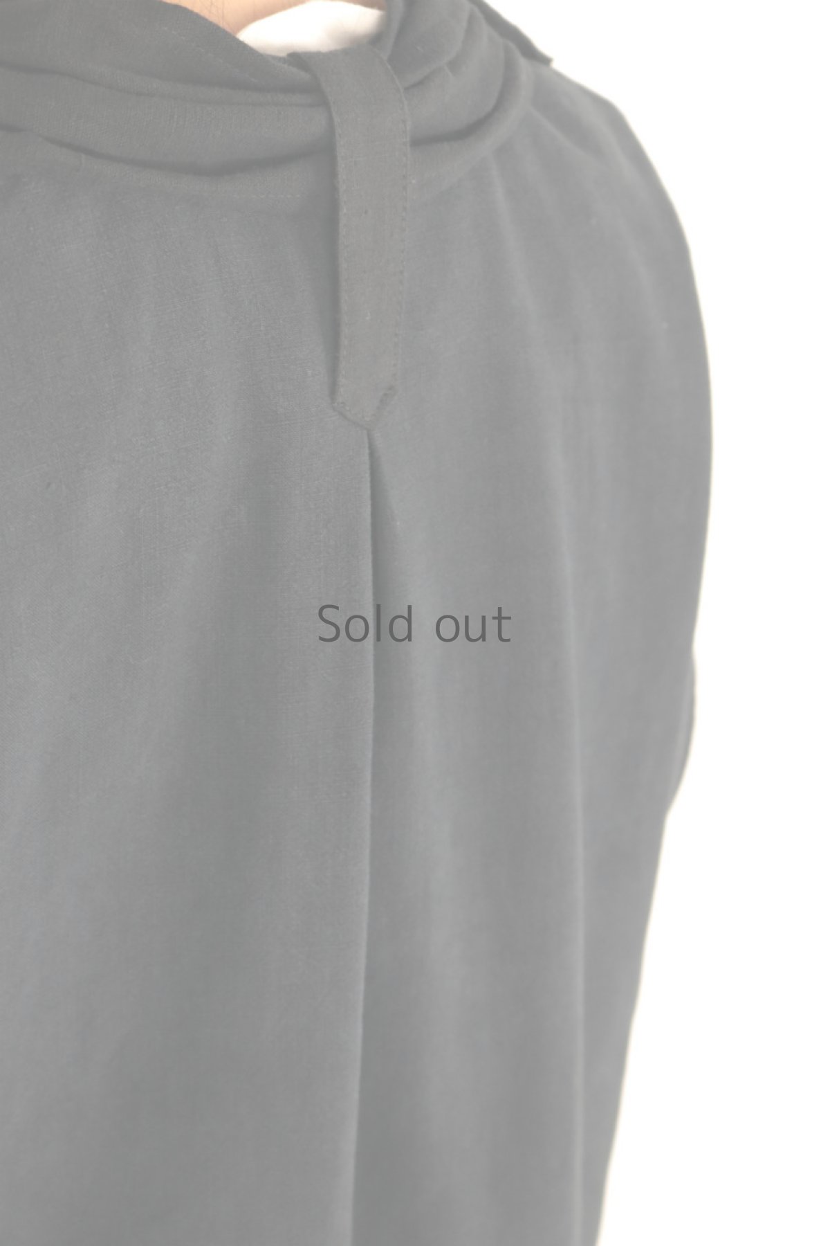 画像12: 【ササキチホ】アンティークリネン×染 ノースリーブガウン(黒) (12)