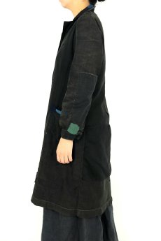 画像4: 【MITSUGU SASAKI】アンティーク×古布　パッチワーク　ブラックワークコート (4)