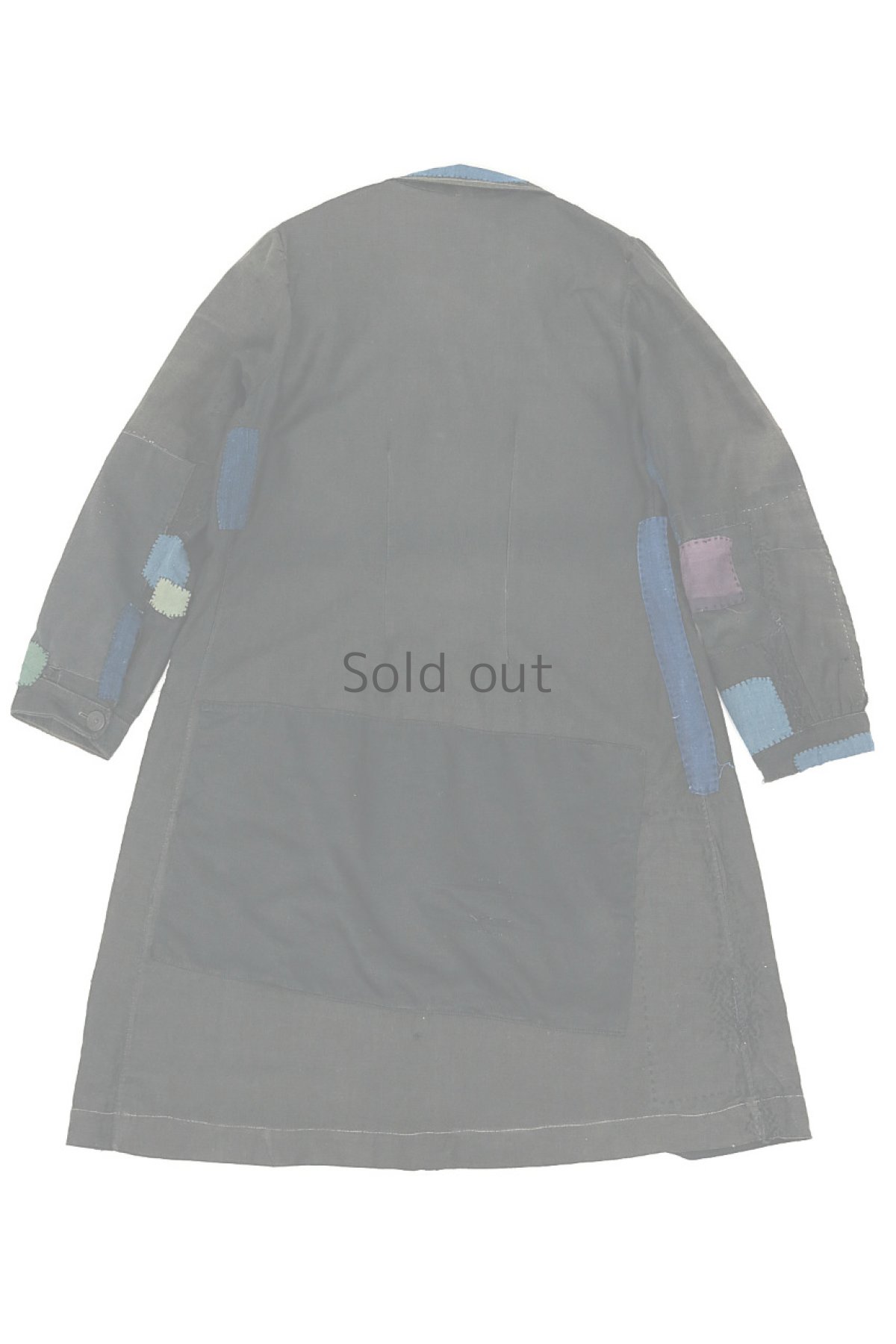 画像2: 【MITSUGU SASAKI】アンティーク×古布　パッチワーク　ブラックワークコート (2)