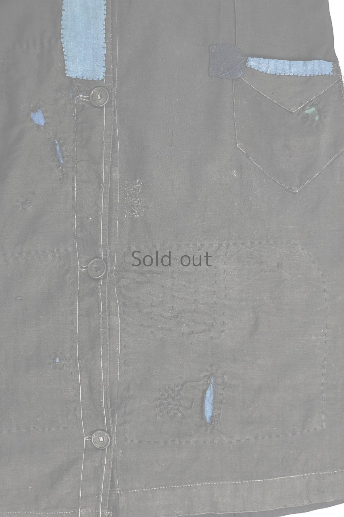 画像9: 【MITSUGU SASAKI】アンティーク×古布　パッチワーク　ブラックワークコート (9)