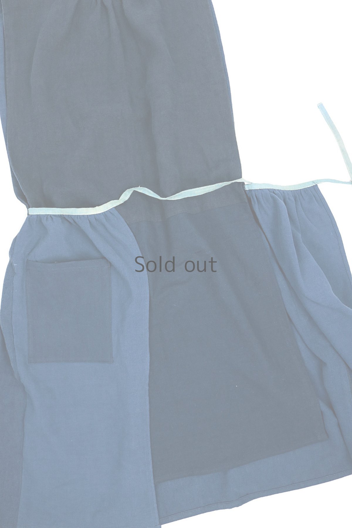 画像12: 【ササキチホ】アンティークリネン×染め　エプロンワンピース（青藍色） (12)