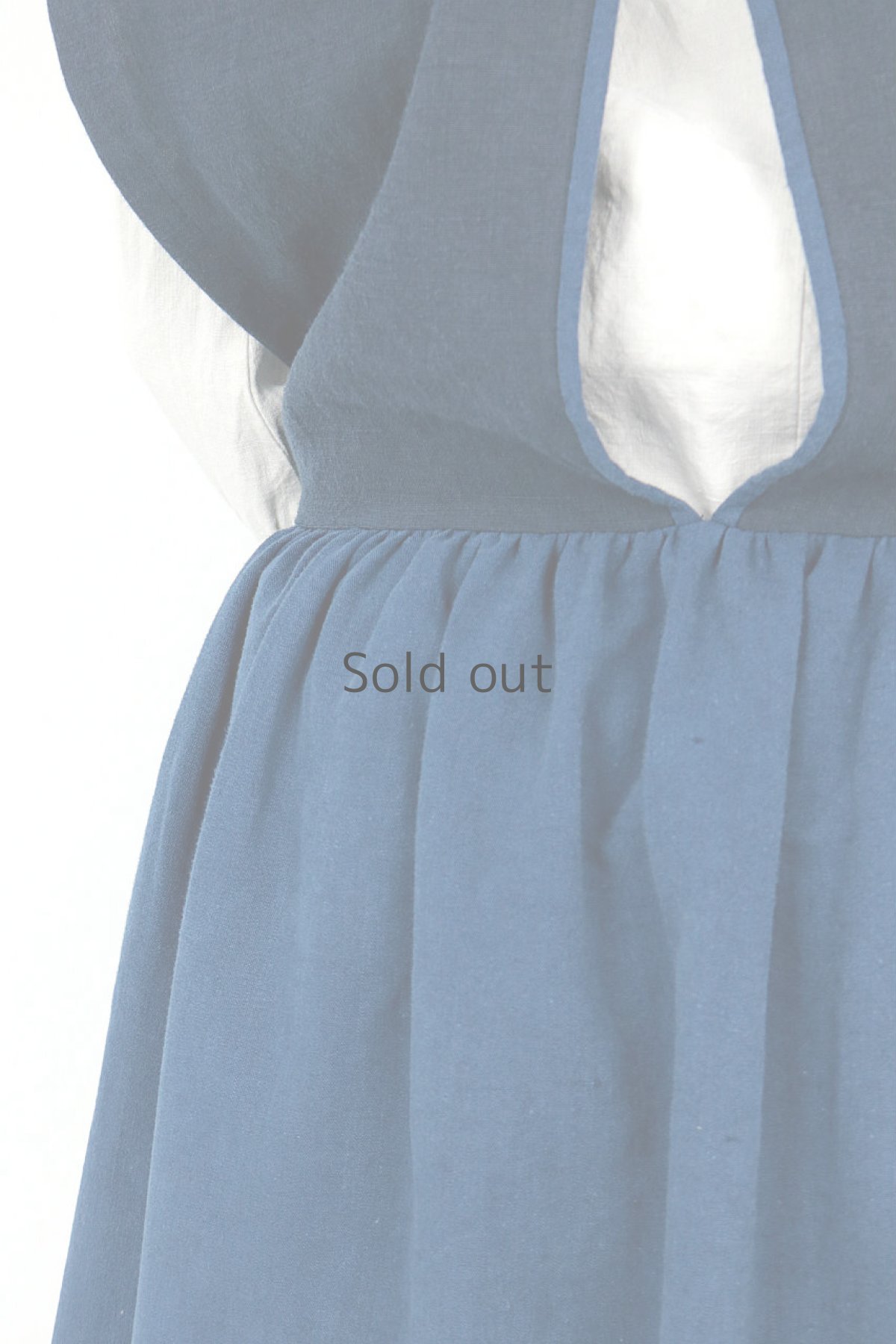 画像11: 【ササキチホ】アンティークリネン×染め　エプロンワンピース（青藍色） (11)