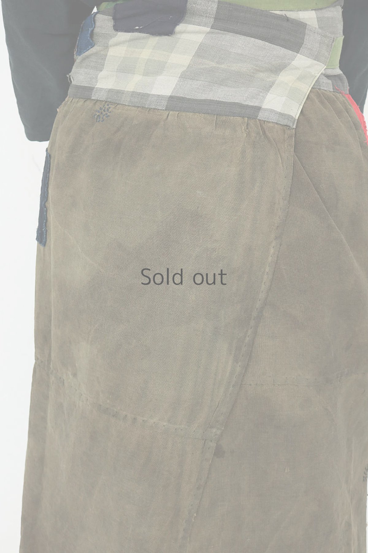 画像13: 【ササキチホ】古布×柿渋　ウエストマーク刺し子エプロン (13)