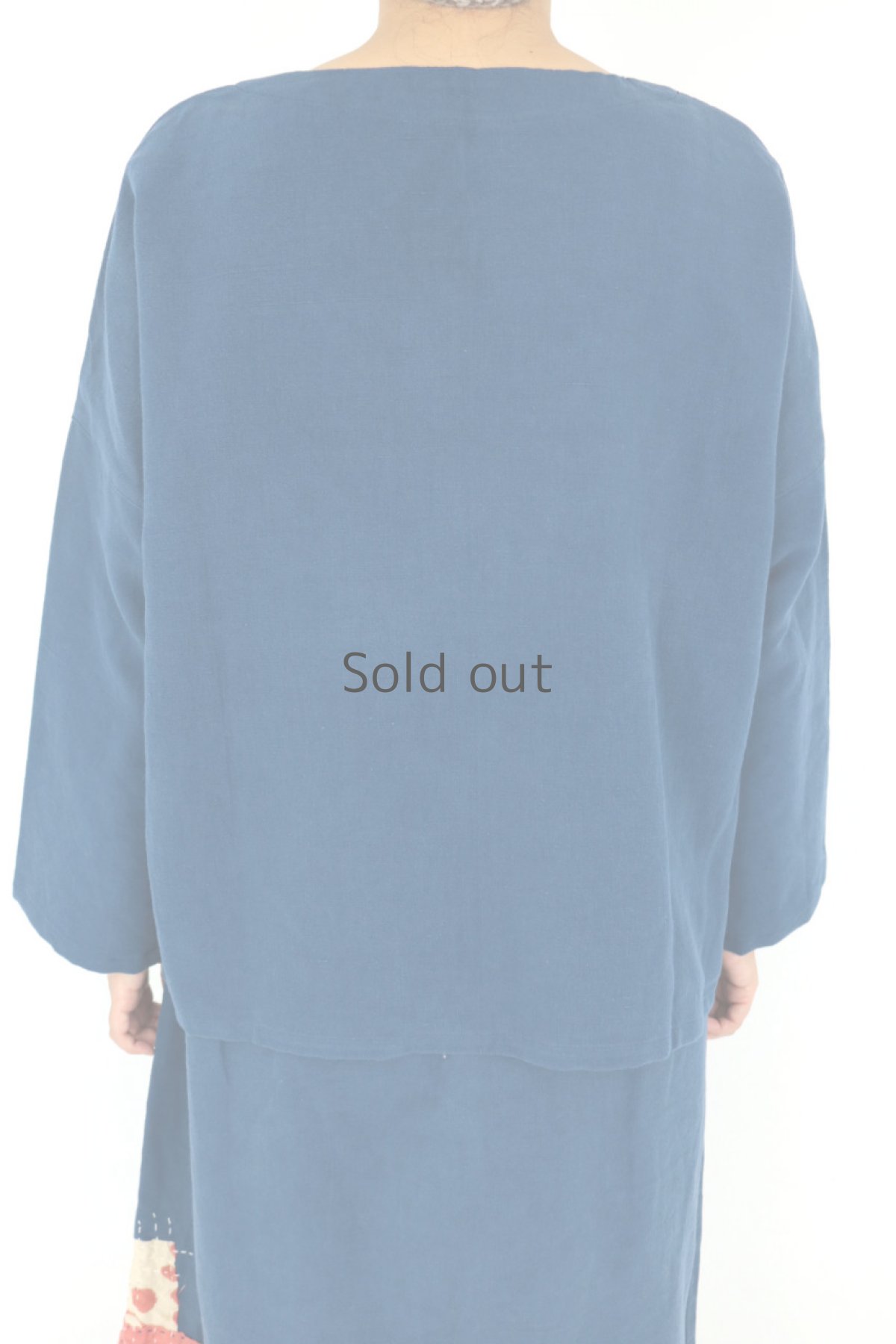 画像6: 【MITSUGU SASAKI】アンティークリネン×古布×染　うわっぱり（青藍色） (6)