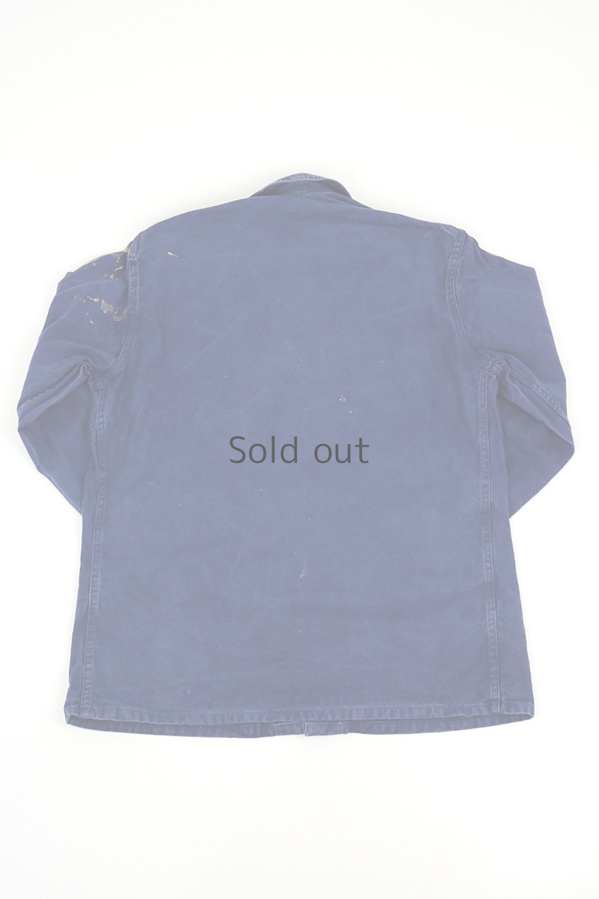 画像2: 【フランス】1960年代頃のブルーコットンワークジャケット（ペンキ汚れ） (2)