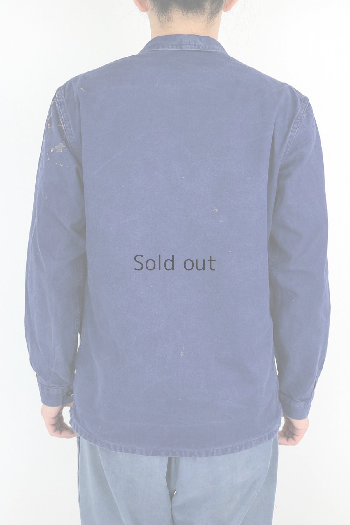 画像5: 【フランス】1960年代頃のブルーコットンワークジャケット（ペンキ汚れ） (5)