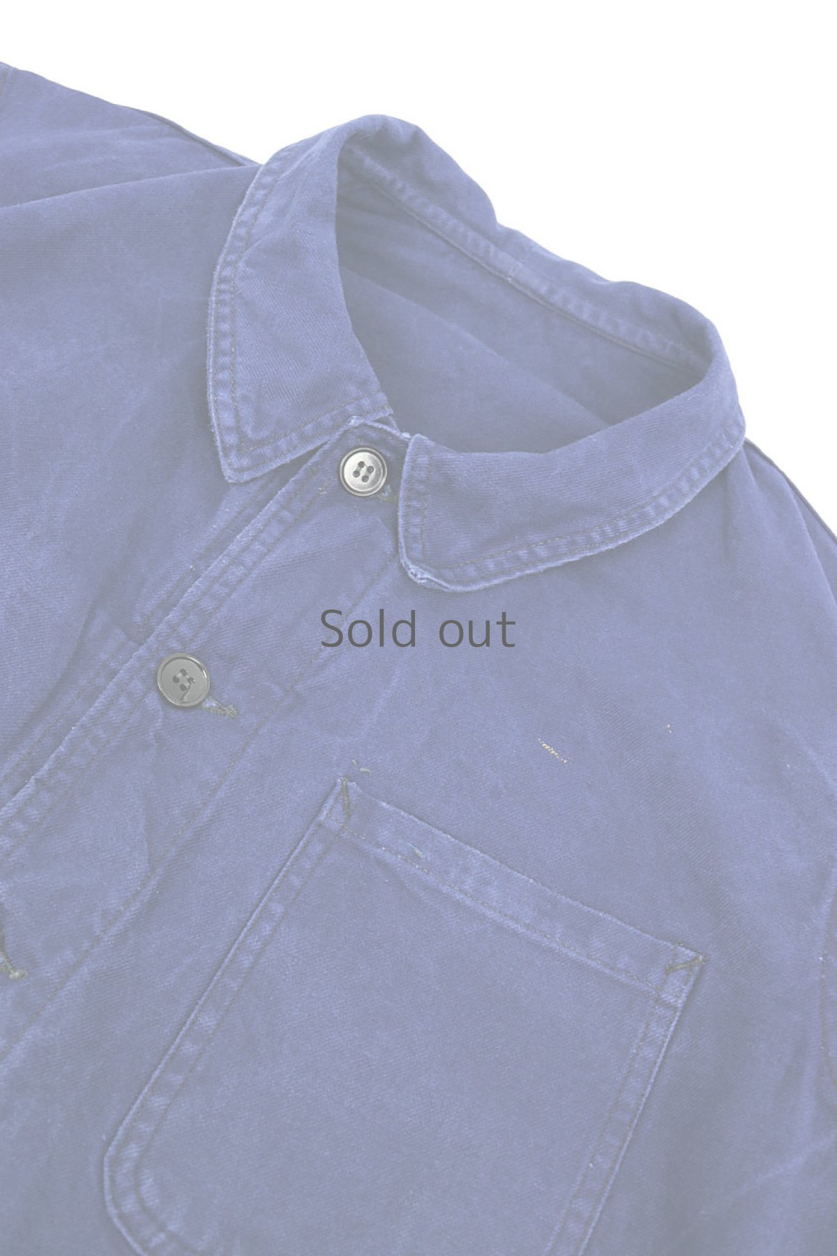 画像6: 【フランス】1960年代頃のブルーコットンワークジャケット（ペンキ汚れ） (6)