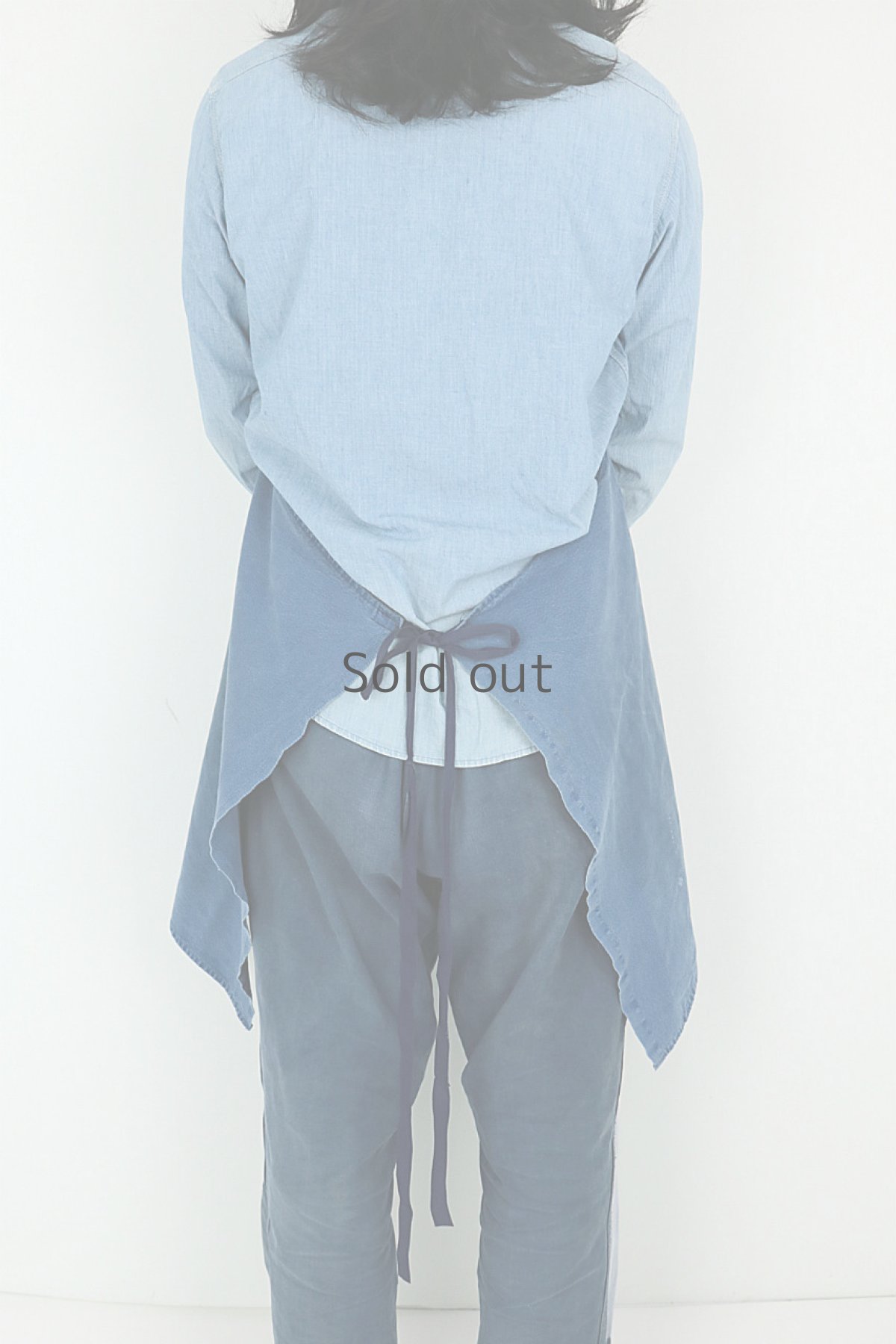 画像8: 【フランス】ビンテージ　大きいポケットワークエプロン(色あせたブルー) (8)