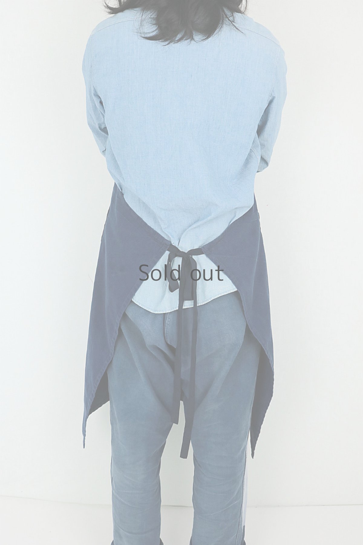 画像7: 【フランス】ビンテージ　大きいポケットワークエプロン(紺) (7)