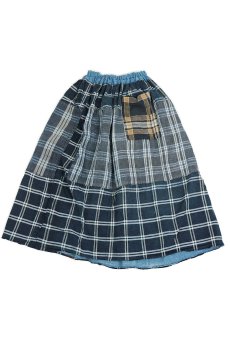 画像2: 【ササキチホ】農婦シリーズ　浅葱色の藍染スカート（リバーシブル） (2)